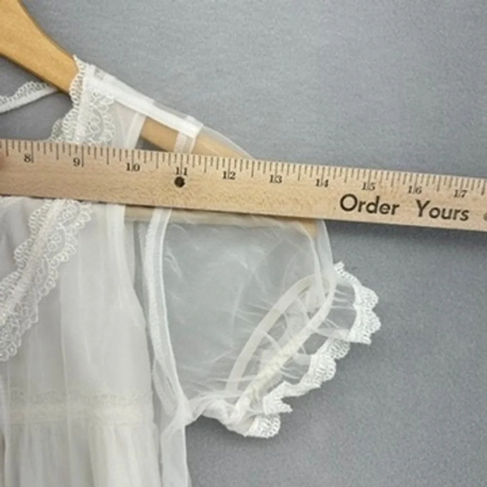 VTG Disney Ariel The Little Mermaid White Lace Mesh Nightgown Kids XS 1990s RARE